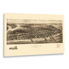 Cargar imagen en el visor de la galería, Digitally Restored and Enhanced 1909 Atlantic City New Jersey Map Poster - Aero View of Atlantic City NJ Map - New Jersey Vintage Map Wall Art Print
