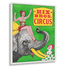 Load image into Gallery viewer, Digitally Restored and Enhanced 1970 Hix Bros Circus Poster - Elephant Performers American Traveling Circus - Vintage Americana - Archival Print
