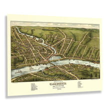 Load image into Gallery viewer, Digitally Restored and Enhanced 1878 Gardiner &amp; Pittston Maine Map Poster - Vintage Map of Gardiner City and Pittston Kennebec County Maine Wall Art Print
