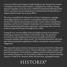 Load image into Gallery viewer, Digitally Restored and Enhanced 1919 War Gardens Over the Top Victory Garden WWI Poster - World War I Home Front Propaganda - Archival Reproduction
