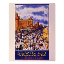 Load image into Gallery viewer, Digitally Restored and Enhanced 1932 Atlantic City New Jersey Railroad Travel Poster - Art Deco Beach Resort Tourism - East Coast Destination - Museum Print
