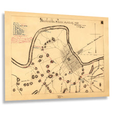 Load image into Gallery viewer, Digitally Restored and Enhanced 1863 Nashville Tennessee and Vicinity Map Print - Vintage Map of Nashville TN Poster - Tennessee Map Wall Art
