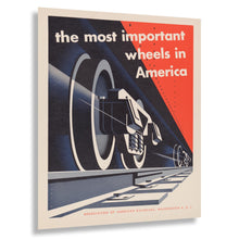Load image into Gallery viewer, Digitally Restored and Enhanced 1952 American Railroad Modernist Poster - Vintage Mid-Century Graphic Design - Railway Transportation Art - Museum-Quality Print
