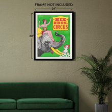 Load image into Gallery viewer, Digitally Restored and Enhanced 1970 Hix Bros Circus Poster - Elephant Performers American Traveling Circus - Vintage Americana - Archival Print

