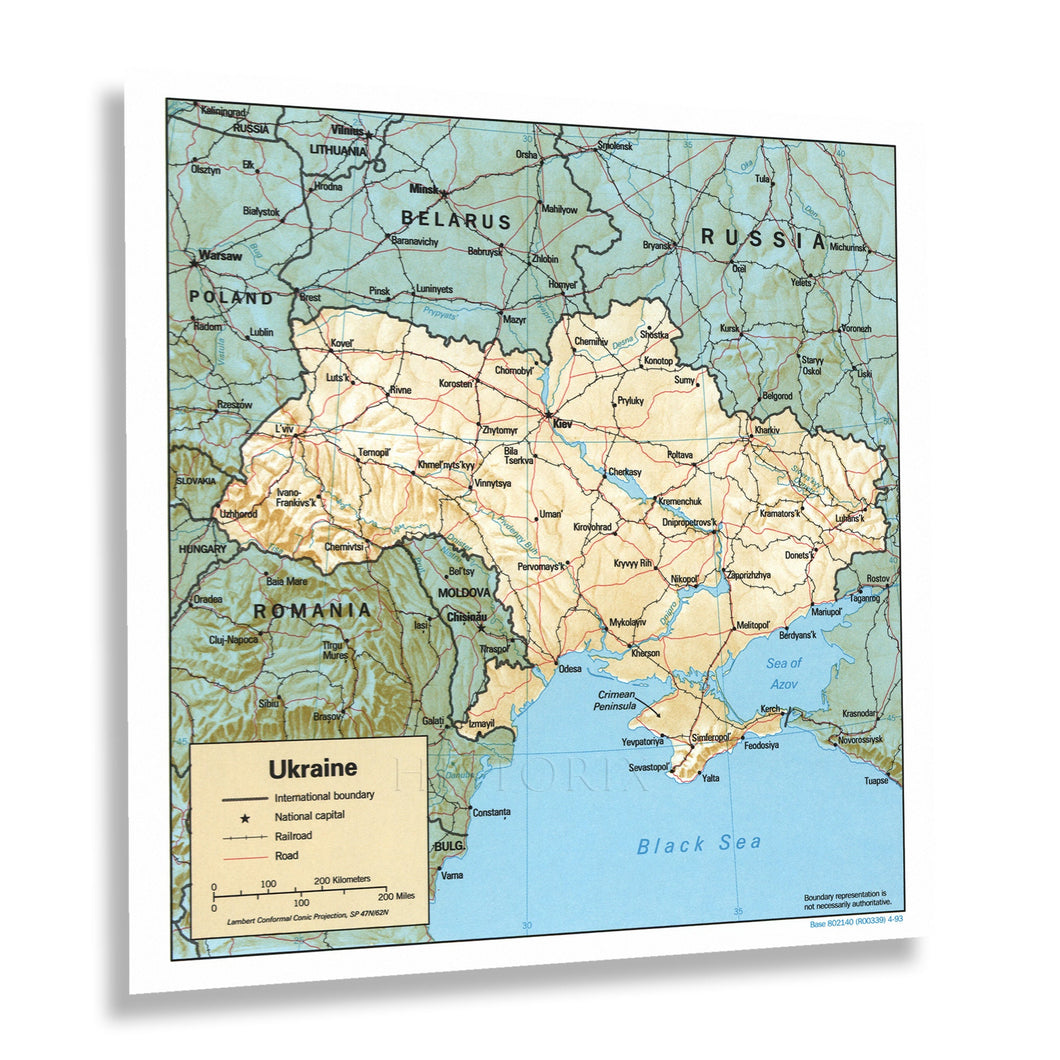 Digitally Restored and Enhanced 1993 Ukraine Map Print - Vintage Map of Ukraine Poster - Old Ukraine Eastern Europe Map Poster - Historic Ukraine Wall Art