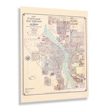 Cargar imagen en el visor de la galería, Digitally Restored and Enhanced 1889 Portland Oregon Map Print - Vintage Map of Portland East Portland &amp; Albina - Old Map of Portland Oregon Wall Art
