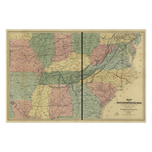 Load image into Gallery viewer, Digitally Restored and Enhanced 1866 Civil War Military Railroad Map Union Army - Reconstruction Era Cartography - Transportation History - Museum Reproduction
