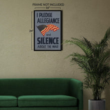 Cargar imagen en el visor de la galería, Digitally Restored and Enhanced 1943 Pledge Allegiance Silence American Flag WWII WPA Federal Art Project Poster - World War II Home Front Propaganda - Archival Reproduction
