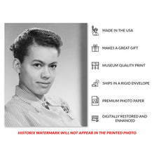 Load image into Gallery viewer, Digitally Restored and Enhanced 1940 Pauli Murray Photo Print - Vintage Portrait Photo of Anna Pauline Murray Poster - Old Photo of Pauli Murray Wall Art
