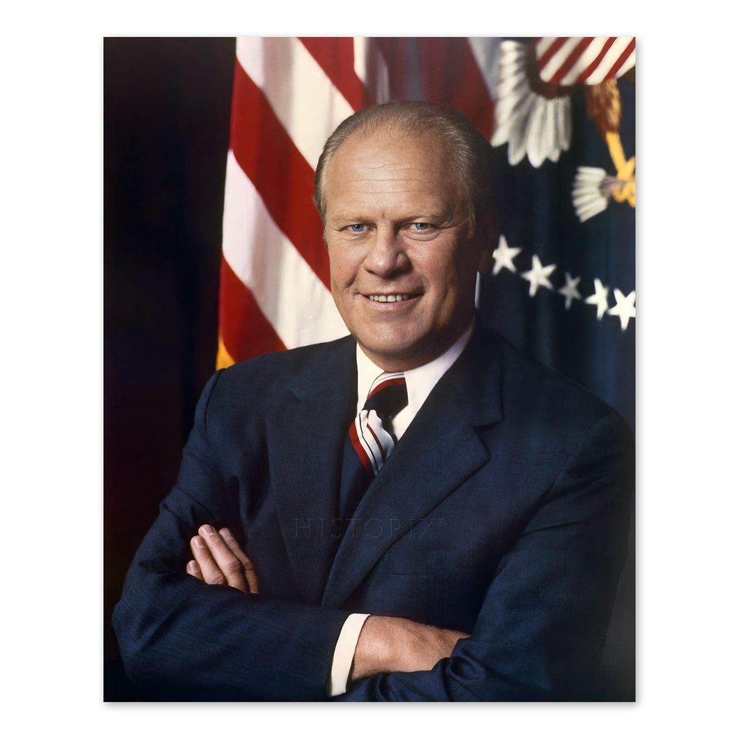 Digitally Restored and Enhanced Gerald R Ford 38th President of the United States Official Portrait Photo Print Poster