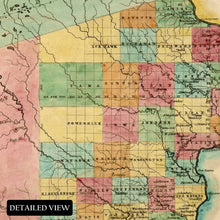 Cargar imagen en el visor de la galería, Digitally Restored and Enhanced 1845 Iowa Map Poster - Vintage Map of Iowa Showing Territory Occupied by the Indians of North America - Old Iowa Wall Map
