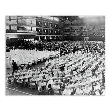 Load image into Gallery viewer, Digitally Restored and Enhanced 1964 Elijah Muhammad Photo Print - Old Photo of Elijah Muhammad Addressing an Assembly of Muslim Followers Wall Art Poster
