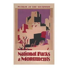 Load image into Gallery viewer, Digitally Restored and Enhanced 1930 Pueblos of the Southwest National Parks Monuments Poster - Vintage Conservation Tourism Art - Archival Reproduction
