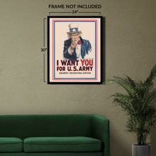 Cargar imagen en el visor de la galería, Digitally Restored and Enhanced 1917 Uncle Sam I Want You Poster Matte - Vintage Uncle Sam Wall Art Poster - I Want You For US Army Poster Matte Print
