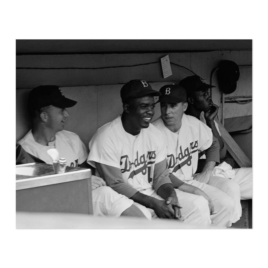 Digitally Restored and Enhanced 1953 Jackie Robinson & Pee Wee Reese Print Photo - Old Photo of Brooklyn Dodgers Jackie Robinson and Pee Wee Reese Wall Art