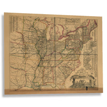 Load image into Gallery viewer, Digitally Restored and Enhanced 1871 Eastern United States Railroad Map - Reconstruction Era Cartography - Industrial Transportation Network - Archival Print
