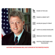 Cargar imagen en el visor de la galería, Digitally Restored and Enhanced William J Clinton 42nd President of the United States Official Portrait Photo Print Poster
