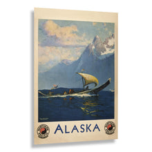 Load image into Gallery viewer, 1920 Alaska Northern Pacific Railroad Travel Poster - Vintage Native Potlatch Tourism - Pacific Northwest Railway Art - Archival Reproduction
