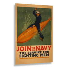 Cargar imagen en el visor de la galería, 1917 Join the Navy Fighting Men WWI Recruitment Poster - World War I Military Propaganda - Archival Reproduction
