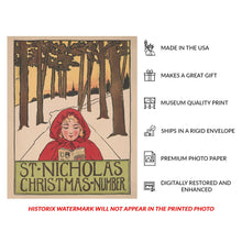 Load image into Gallery viewer, Digitally Restored and Enhanced 1896 St. Nicholas Christmas Magazine Poster - Victorian Children's Holiday Literature - Vintage American Publication Art - Museum-Quality Print
