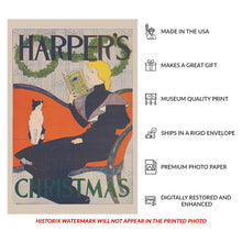 Load image into Gallery viewer, 1894 Harper's Christmas Magazine Poster - Gilded Age American Holiday Advertising - Vintage Victorian Publication Art - Museum-Quality Print
