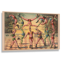 Cargar imagen en el visor de la galería, Digitally Restored and Enhanced 1891 Thirteen Men Doing Acrobatics Circus Victorian Print - Entertainment History Art - Archival Reproduction
