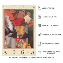 Cargar imagen en el visor de la galería, Digitally Restored and Enhanced 1983 AIGA Cover Show Poster - Vintage New York Graphic Design Exhibition - American Typography Art - Archival Reproduction
