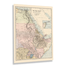 Cargar imagen en el visor de la galería, Digitally Restored and Enhanced 1910 The Nile Valley Map Print - Nile Valley Map Including Egypt Nubia Uganda Abyssinia British East Africa &amp; Somali Land
