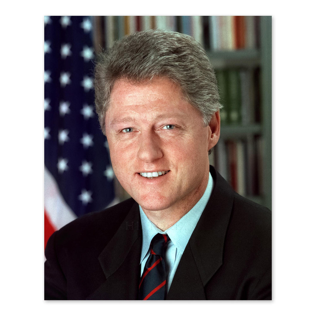 Digitally Restored and Enhanced William J Clinton 42nd President of the United States Official Portrait Photo Print Poster