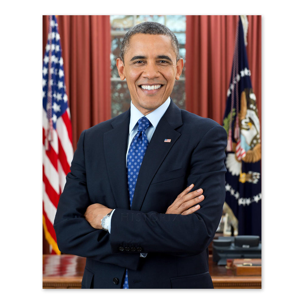 Digitally Restored and Enhanced Barack Obama 44th President of the United States Official Portrait Photo Print Poster