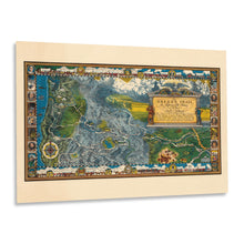 Cargar imagen en el visor de la galería, Digitally Restored and Enhanced 1932 Oregon Trail Map Poster - Vintage Map of The Oregon Trail Wall Art Print - Oregon Trail History Map
