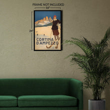 Load image into Gallery viewer, Digitally Restored and Enhanced 1920 Cortina d'Ampezzo Italy Alpine Mountain Resort Poster - European Winter Tourism Art - Archival Reproduction
