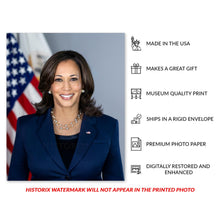 Cargar imagen en el visor de la galería, Digitally Restored and Enhanced Kamala Harris 49th Vice President of the United States Official Portrait Photo Print Poster
