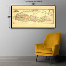 Load image into Gallery viewer, Digitally Restored and Enhanced 1884 Long Island New York Railroad Map - Victorian Era Transportation History - Archival Reproduction
