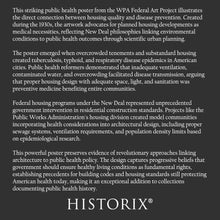 Cargar imagen en el visor de la galería, Digitally Restored and Enhanced 1936 New York Housing Fights Disease WPA Federal Art Project Poster - Depression Era Art Deco - Archival Reproduction
