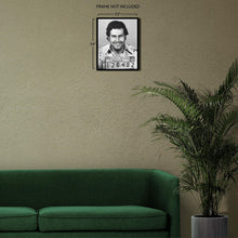 Load image into Gallery viewer, Digitally Restored and Enhanced 1976 Pablo Escobar Photo Print - Vintage Photo of Pablo Escobar Mugshot Poster Wall Art - Old Photo of Pablo Escobar Poster
