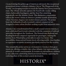 Load image into Gallery viewer, Digitally Restored and Enhanced 1932 Atlantic City New Jersey Railroad Travel Poster - Art Deco Beach Resort Tourism - East Coast Destination - Museum Print
