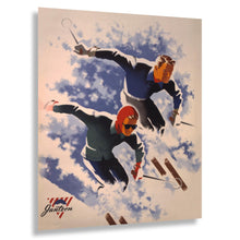 Load image into Gallery viewer, Digitally Restored and Enhanced 1947 Ski Fashion Advertising Poster - Mid-Century Winter Sportswear - Vintage Recreation Art - Archival Reproduction
