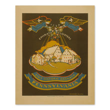 Load image into Gallery viewer, Digitally Restored and Enhanced 1938 Visit Historic Ephrata Pennsylvania Travel Poster - WPA Federal Art Project - Colonial Tourism Promotion - Gallery Print
