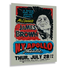 Cargar imagen en el visor de la galería, Digitally Restored and Enhanced 1966 James Brown Poster Matte - Vintage Poster of Mr Dynamite James Brown in Apollo Theater - James Brown Wall Art Print
