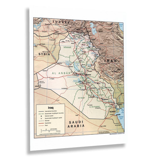 Digitally Restored and Enhanced 2004 Iraq Railroad Map Poster - Print Map of Iraq Railroad System - Railroad Map of Iraq Wall Art