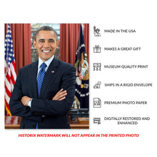 Cargar imagen en el visor de la galería, Digitally Restored and Enhanced Barack Obama 44th President of the United States Official Portrait Photo Print Poster
