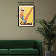 Load image into Gallery viewer, Digitally Restored and Enhanced 1963 Southern California Beach Railroad Travel Poster - Vintage Surf Tourism Art - Mid-Century Coastal Railway - Museum-Quality Print
