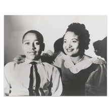 Load image into Gallery viewer, Digitally Restored and Enhanced 1950 Emmett Till Photo Print - Vintage Photo of Emmett Till &amp; Mamie Till Wall Art Print - Old Photo of Emmett Till Poster
