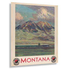 Cargar imagen en el visor de la galería, Digitally Restored and Enhanced 1920 Montana Railroad Travel Poster - Vintage Steam Train Absaroka Mountains - American Railway Tourism Art - Museum-Quality Print
