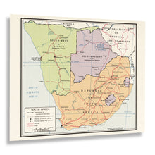 Load image into Gallery viewer, Digitally Restored and Enhanced 1963 South Africa Map Print - Vintage Map of South Africa Wall Art - Old Map of The Republic of South Africa Poster
