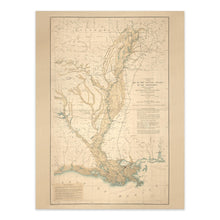 Load image into Gallery viewer, Digitally Restored and Enhanced 1861 Mississippi River Delta Alluvial Region Map - Civil War Strategic Cartography - Southern Geography - Historical Document

