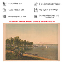 Load image into Gallery viewer, Digitally Restored and Enhanced 1878 Chautauqua Lake New York Victorian Landscape Print - Gilded Age American Scenic Art - Archival Reproduction
