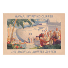 Load image into Gallery viewer, Digitally Restored and Enhanced 1938 Hawaii Flying Clipper Vintage Airline Travel Poster - Golden Age Transpacific Aviation - Museum-Quality Print
