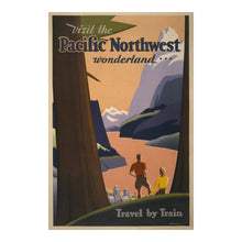 Load image into Gallery viewer, Digitally Restored and Enhanced 1925 Pacific Northwest Travel Poster - Wonderland Mountains Forests - Roaring Twenties Tourism - Archival Print
